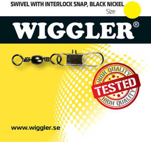 Bild på Wiggler Swivel Interlock Snap Black Nickel (2-10 pack) #2 / 29kg (5 pack)