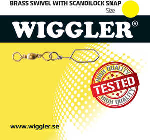 Bild på Wiggler Brass Swivel Scandilock Snap (2-10 pack) #8 / 20kg (10 pack)