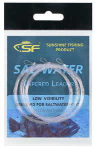 Bild på Sunshine Saltwater Tapered Nylon Leaders 10ft (3 pack) 0,23mm / 10lb