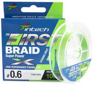 Bild på Intech First Braid X4 Green 100m 0,165mm / 6,81kg
